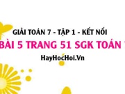 Giải bài 5 trang 51 Toán 7 Tập 1 SGK Cánh Diều